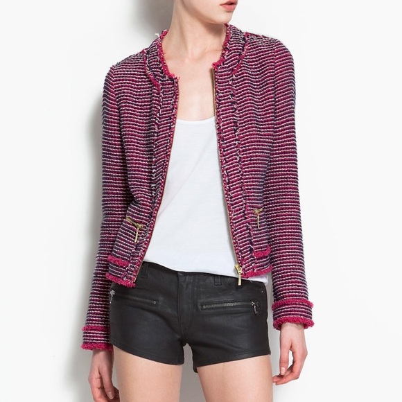 Zara Jackets & Blazers - Zara Boucle Tweed Jacket Blazer- like new!